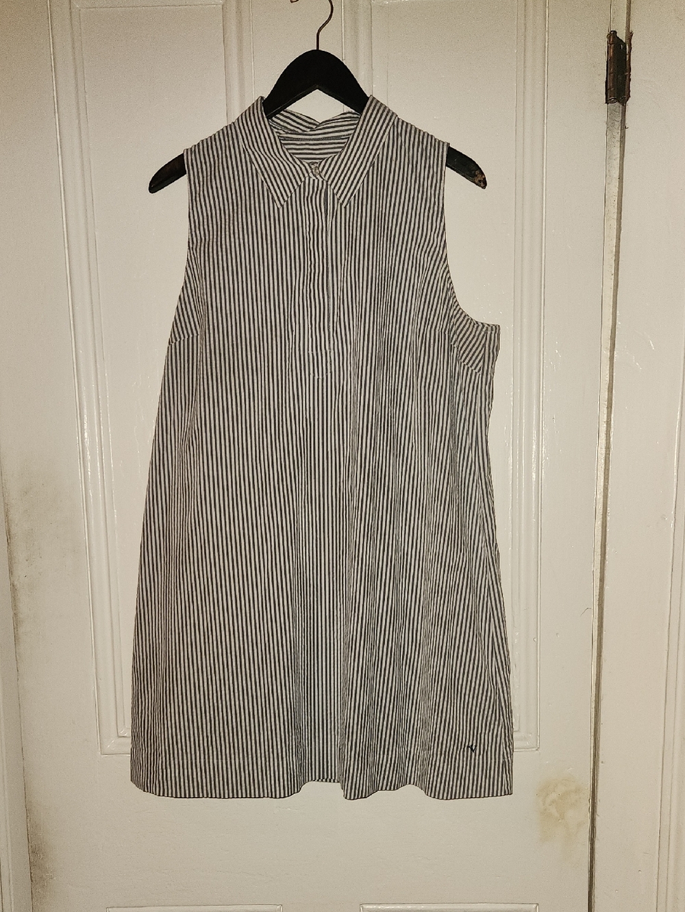 Vineyard Vines Blue & White Striped Sleeveless Collared Dress